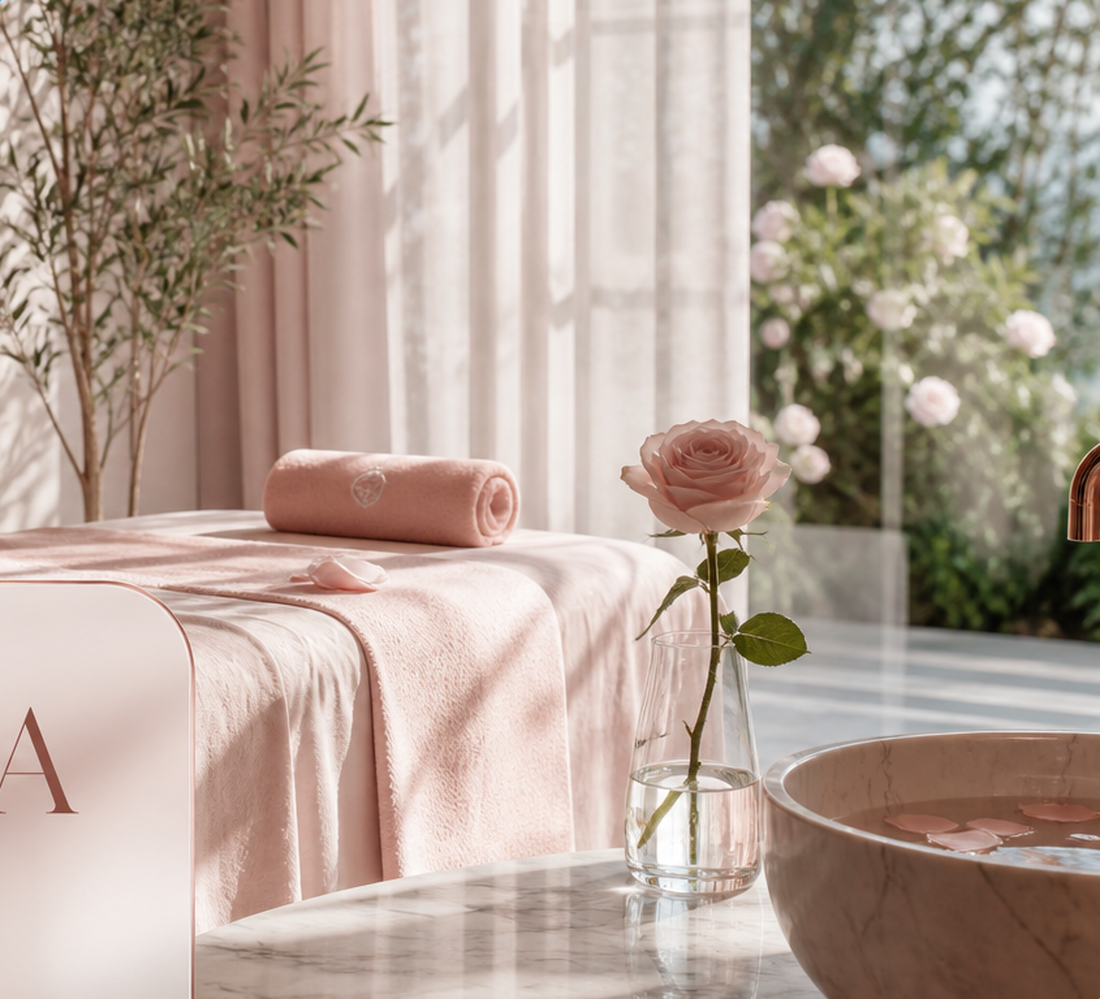 Rose spa wellness peptide pathway