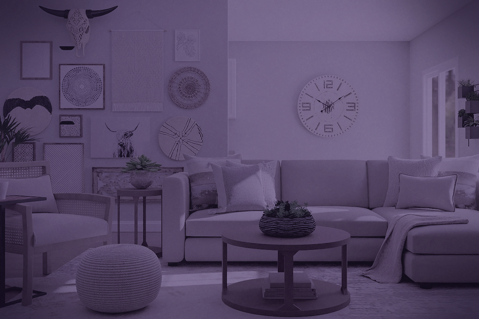 Violet Wall + Silver Trim